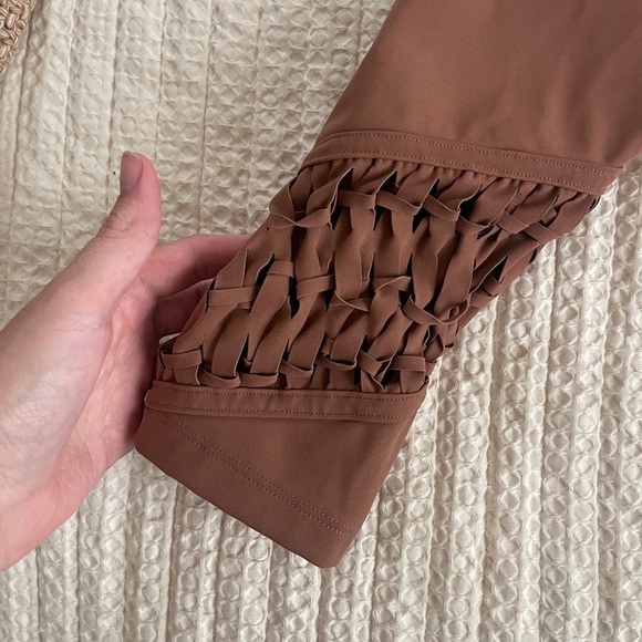 Free People Revelation Leggings S mauve Braided Detail Yoga Workout - Picture 7 of 7